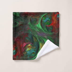 Genesis Green Abstract Art Wash Cloth
