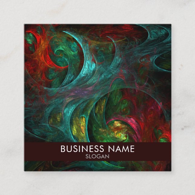 Genesis Nova Abstract Art Professional Square Business Card (Front)