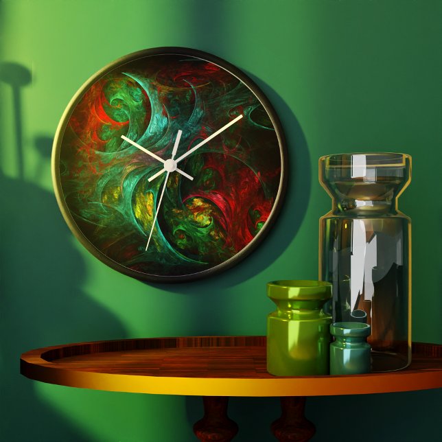 Genesis Nova Abstract Art Round Large Clock (Genesis Nova Abstract Art Round Wall Clock)