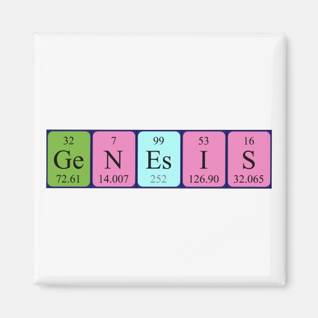 Genesis periodic table name magnet (Front)
