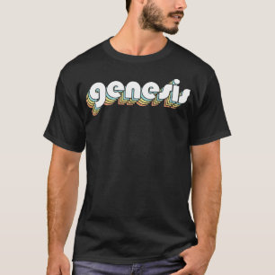 Genesis Retro Rainbow Typography Faded Style T-Shirt