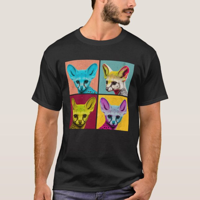 Genet Pop Illustration Colorful Animal Women Men T-Shirt (Front)