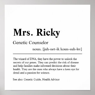 Genetic Counselor Personalized Gift Poster