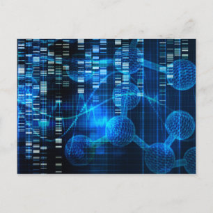 Genetic Science Research as a Medical Abstract Art Postcard