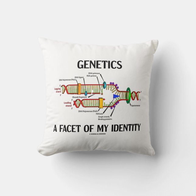 Genetics A Facet Of My Identity DNA Replication Cushion (Front)
