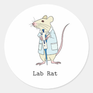 Genetics science lab rat classic round sticker