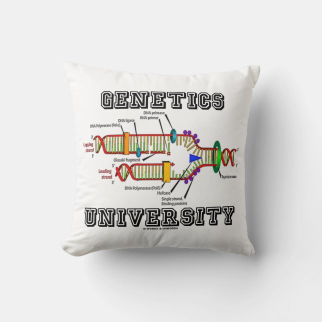 Genetics University (DNA Replication Humour) Cushion (Front)