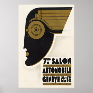 Geneva Automobile Salon Vintage Poster Noel