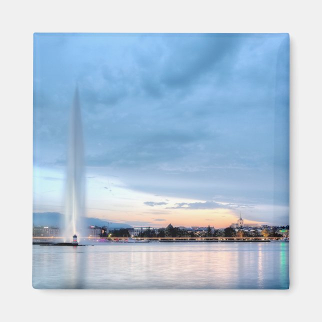 Geneva fountain, Switzerland Magnet (Front)