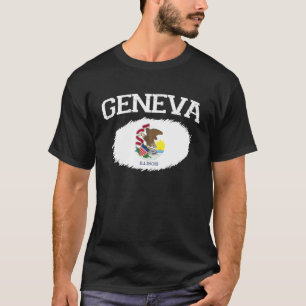GENEVA IL ILLINOIS Flag Vintage USA Sports Men Wom T-Shirt