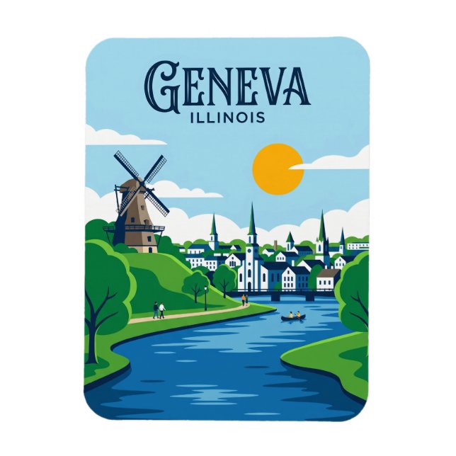 Geneva Illinois Magnet (Vertical)