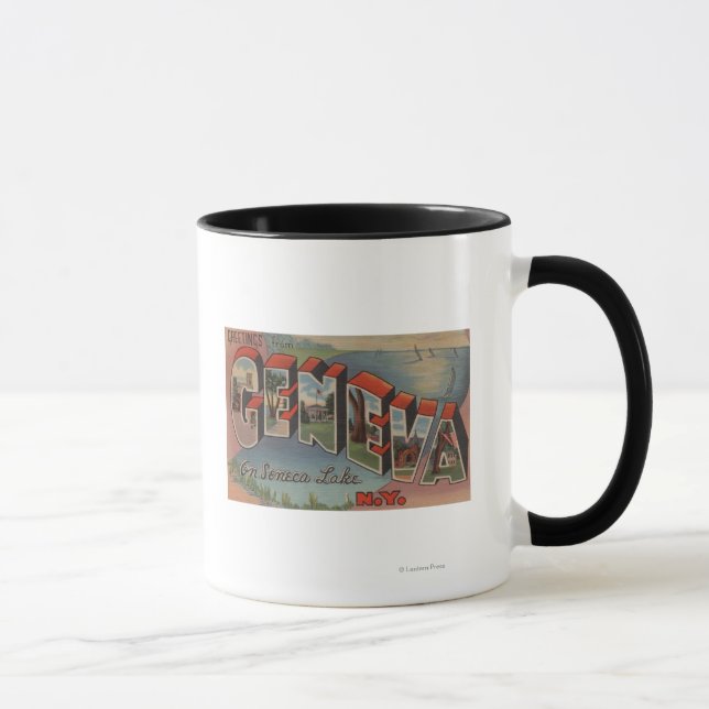 Geneva, New York - Large Letter Scenes Mug (Right)