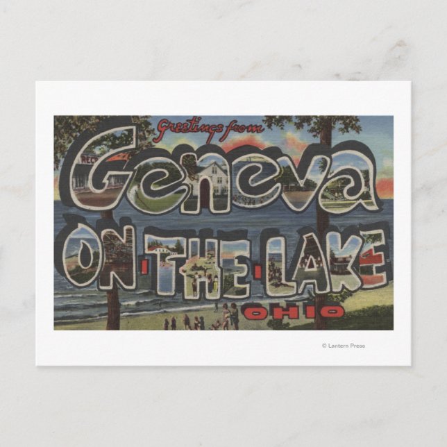 Geneva-on-the-Lake, Ohio - Large Letter Scenes Postcard (Front)