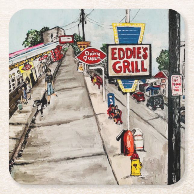 "Geneva- On-The-Lake Street View" Coaster (Front)