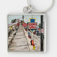 "Geneva- On-The-Lake Street View" Key Chain