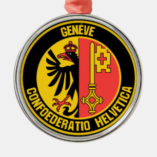 Geneva Round Emblem Metal Tree Decoration