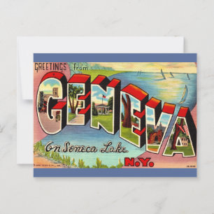 Geneva Seneca Lake NY Retro Postcard