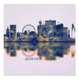 Geneva Skyline Poster