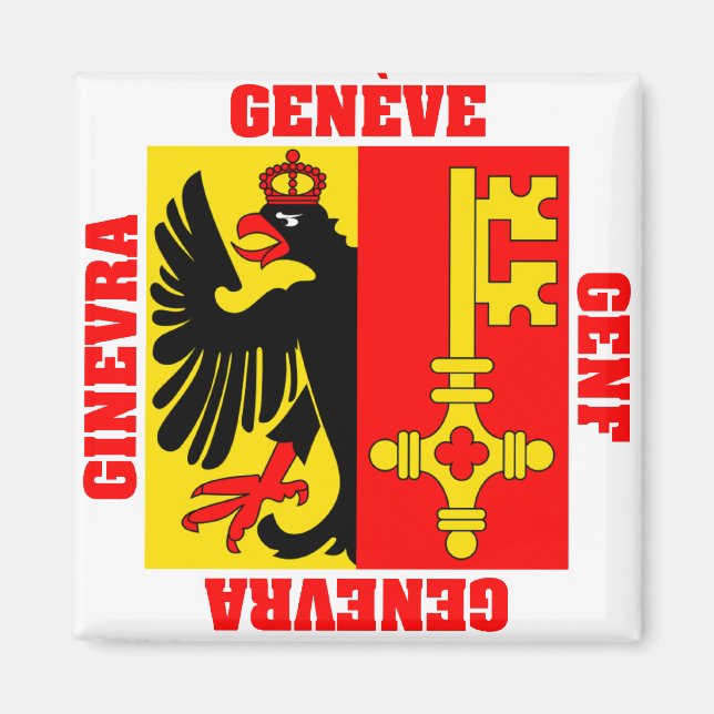 Geneva Switzerland Canton Flag Magnet (Front)