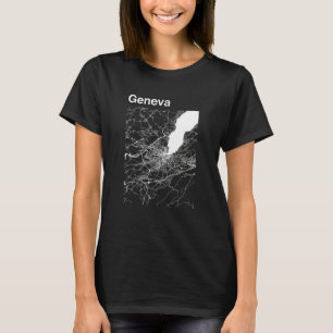 Geneva Switzerland Classic City Map Graphic T-Shirt