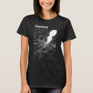 Geneva Switzerland Classic City Map Graphic T-Shirt