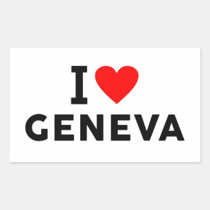 Geneva Switzerland love city heart like travel Rectangular Sticker