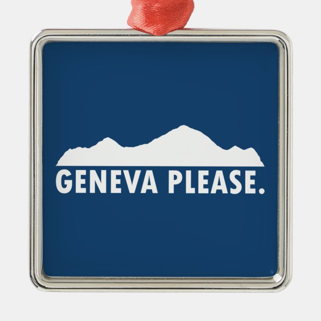 Geneva Switzerland Please Metal Tree Decoration (Front)