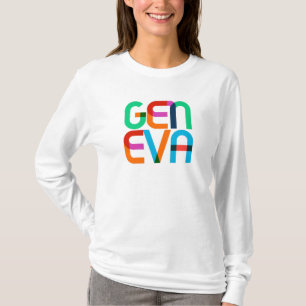Geneva Switzerland Pop Art Letters T-Shirt