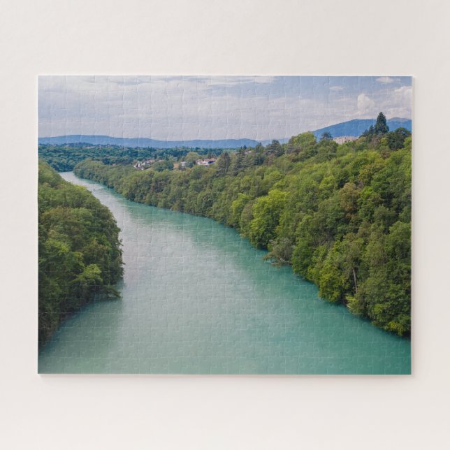 Geneva Switzerland River Rhone Jigsaw Puzzle (Horizontal)