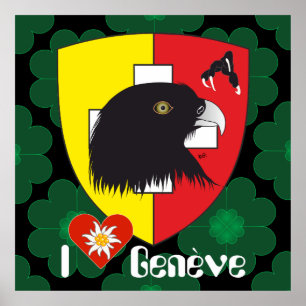 Geneva v Genève Schweiz Suisse Svizzera Poster