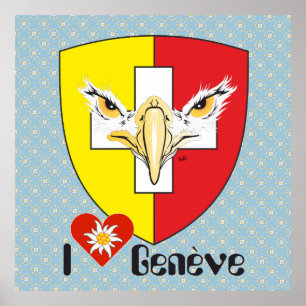 Geneva v Genève Schweiz Suisse Svizzera Poster