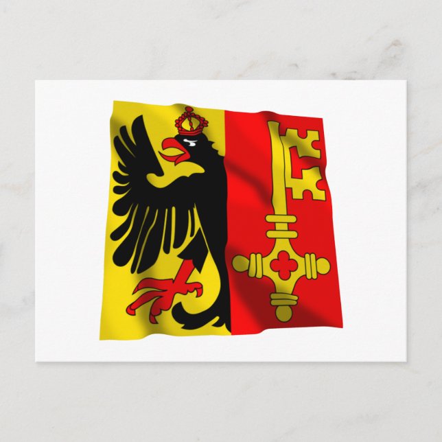 Geneva Waving Flag Postcard (Front)