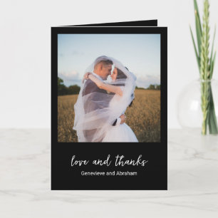 Genevieve Black Photo Modern Wedding Thank You Card