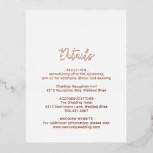 Genevieve Photo Modern Wedding Foil Invitation Postcard