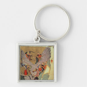 Genghis Khan (c.1162-1227) fighting the Chinese in Key Ring
