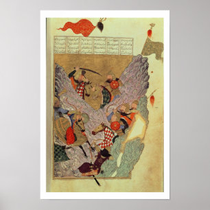 Genghis Khan (c.1162-1227) fighting the Chinese in Poster