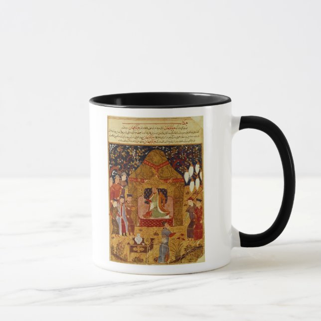 Genghis Khan in his tent by Rashid al-Din Mug (Right)
