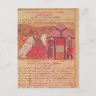 Genghis Khan outside his tent Postcard