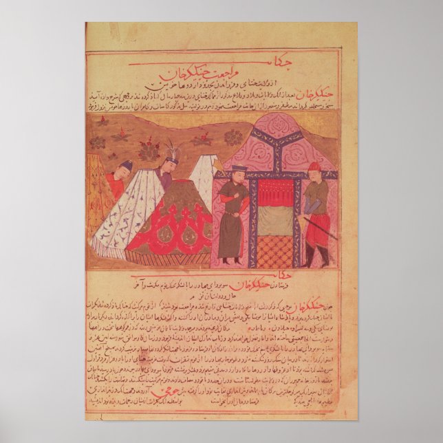 Genghis Khan outside his tent Poster (Front)