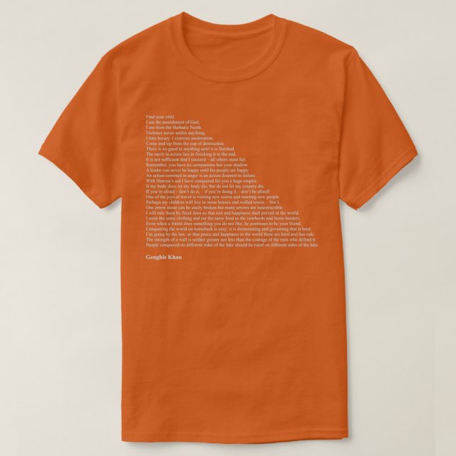 Genghis Khan Quotes T-Shirt (Design Front)