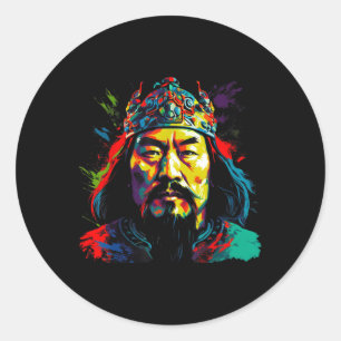 Genghis Khan War Conquerer  Classic Round Sticker