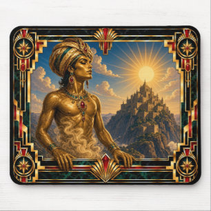 Genie, Art Deco Mythical Mouse Pad