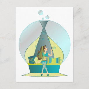 Genie Blowing Bubbles Postcard