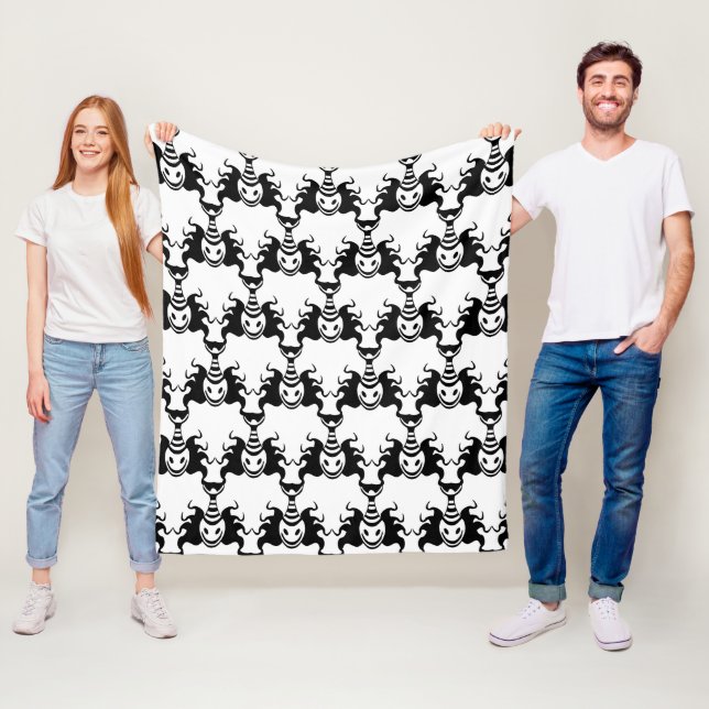 Genie Ghost Coming Out of Lamp Seamless Pattern Fleece Blanket (In Situ)