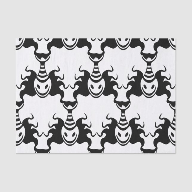 Genie Ghost Coming Out of Lamp Seamless Pattern Tissue Paper (Front)
