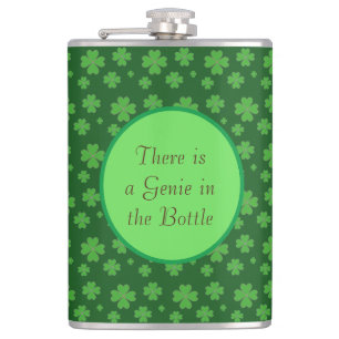 Genie & Lucky Clovers Hip Flask
