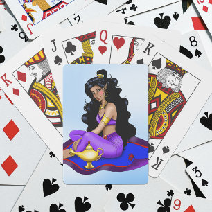 Genie Magic Carpet Lamp Blue Sky Playing Cards