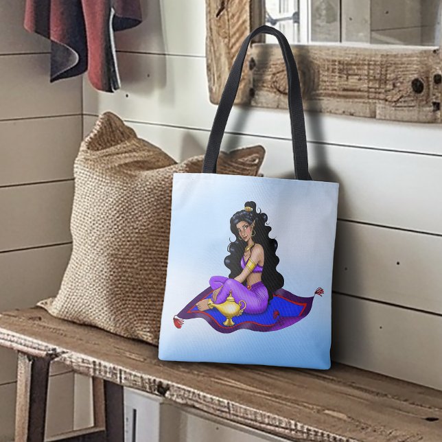 Genie Magic Carpet Lamp Blue Sky Tote Bag (Creator Uploaded)