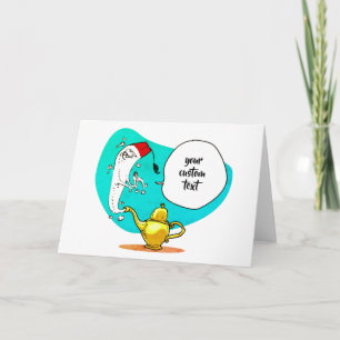 genie of the lamp funny cartoon card