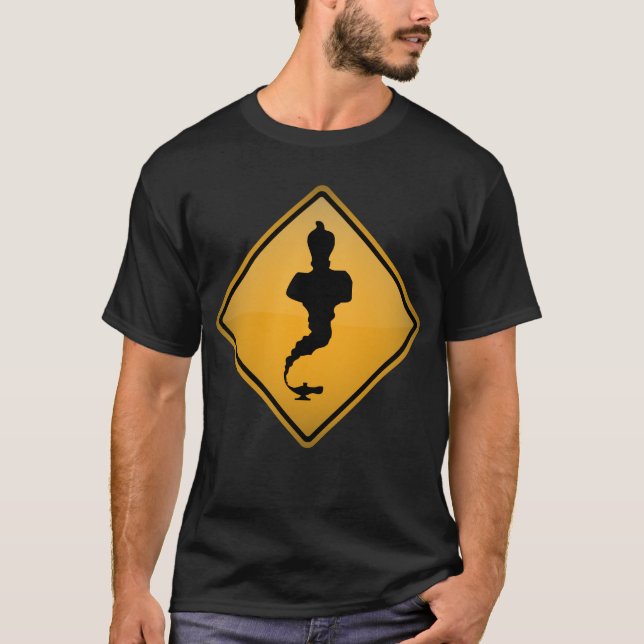 Genie Warning Sign T-Shirt (Front)
